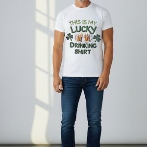 White Lucky Drinking Shirt